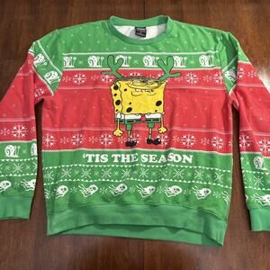 Nickelodeon SpongeBob SquarePants Ugly Christmas Sweater Men's XL Tis the Season